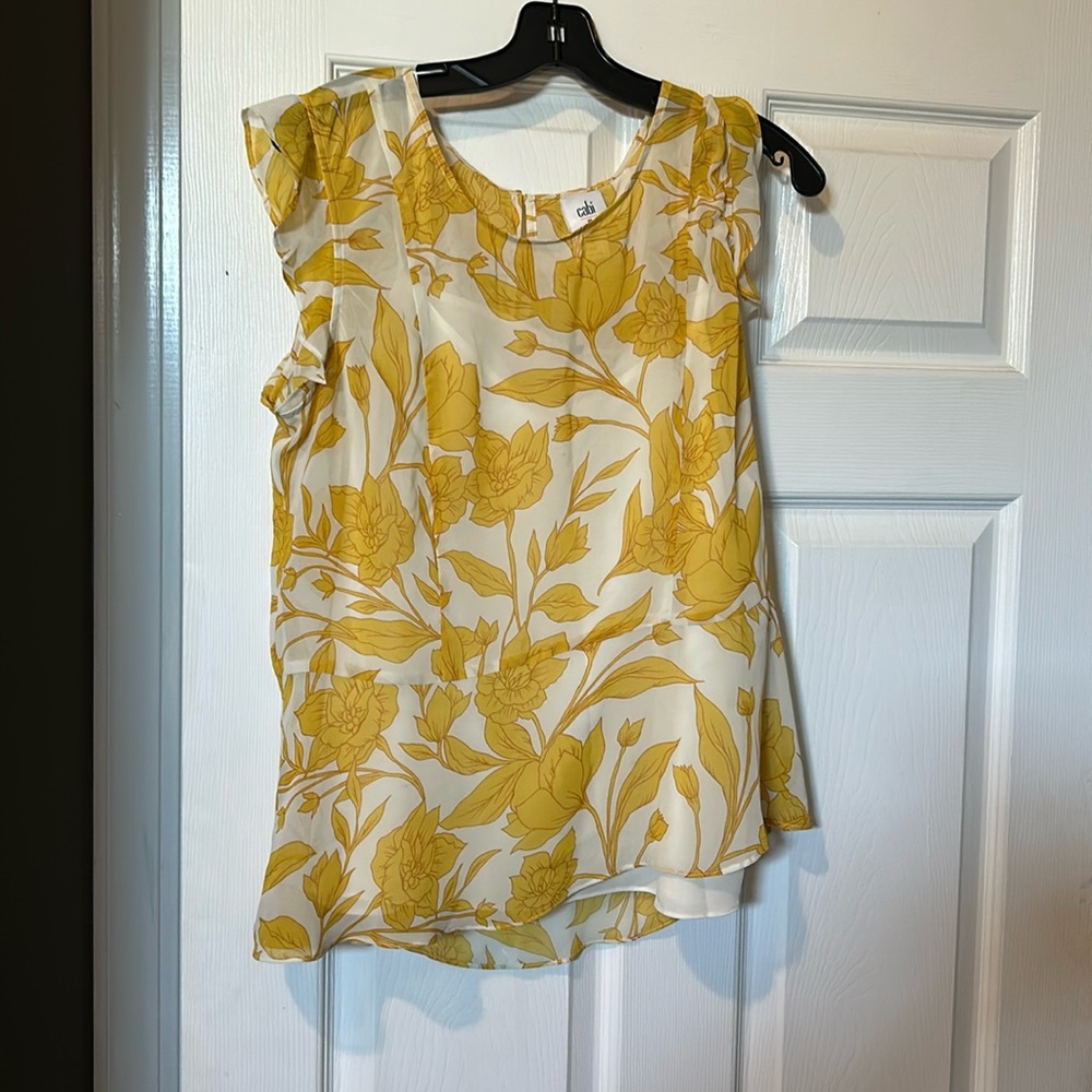 Cabi. M 2 piece blouse with cream shell.
